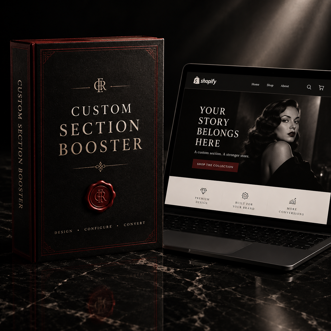 Custom section booster challenge mockup